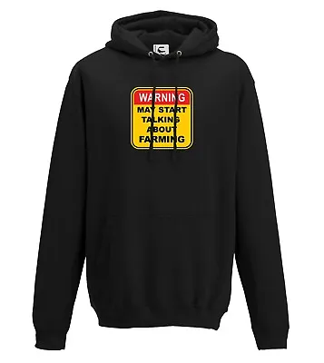 Warning May Start Talking About Farming Hoodie Gift All Sizes Adults & Kids • £18.99