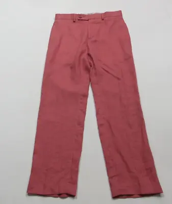 Lauren Ralph Lauren Linen Pants Mens 30 Flat Front Chino Zip Fly Belted Pink • $24.80