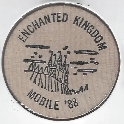 1988 ENCHANTED KINGDOM Mobile Alabama BETA SIGMA PHI Token Wooden Nickel • $6.95