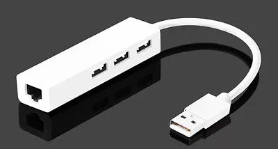 $19.99 • Buy USB A Male To Ethernet Network LAN RJ45 W/ 3 USB Port Spliter Adapter Converter 