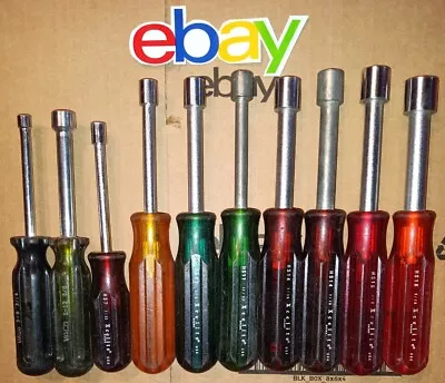 Vintage Older STYLE 11 PC MADE USA Xcelite VACO Nut Driver MANY SZ Hollow Shaft • $44.99