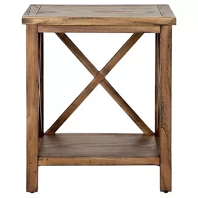 Candence Cross Back End Table Oak - Safavieh • $76.99