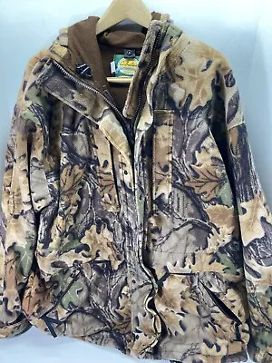 Cabelas Dry Plus Chamois Flannel Jacket Men Size XL Tall Full Zip Camouflage USA • $79.95