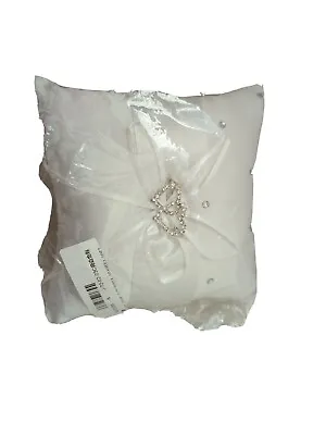 £5.70 • Buy . Bridal Wedding/Ceremony Ring Bearer Pillow Cushion Heart/Ribbons Ring Pillow