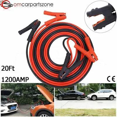 1200AMP 1 Gauge Booster Cables 20FT Power Start Jumper Heavy Duty Car Emergency • $43.16