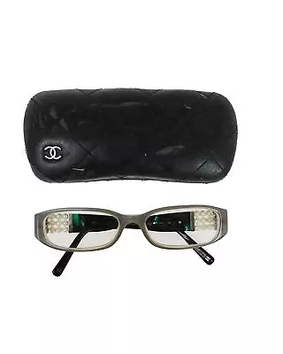 Pre Loved Chanel Sophisticated Grey Plastic Glasses With CC Logo  -  Frames • $707
