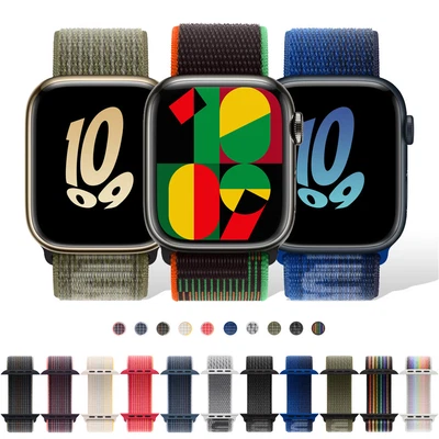 $9.95 • Buy 40/44/41/45mm Nylon Sport Loop Band Strap For Apple Watch 8 7 6 5 SE Ultra 49mm