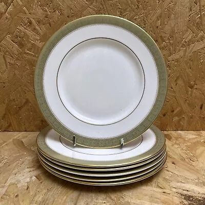 6 Vintage Royal Doulton China Belvedere Dessert Side Plate Green Gold 20cm • £29.99