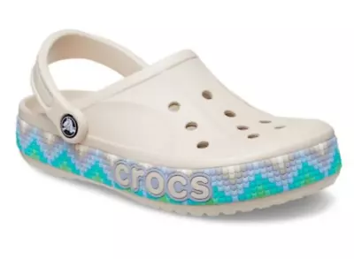 Crocs Bayaband Chevron Band Clogs Slip On Shoes /Waterproof/STUCCO  US Men's 11 • $22.49
