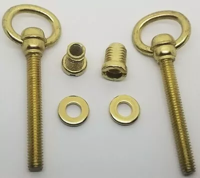 SMALL Polished Brass Steel Cheval Mirror Mount Set Vintage Retro Old Screws New • $5