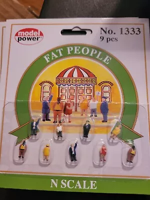 Model Power N Scale Figures *FAT PEOPLE (9Pcs)*  (SEALED) #1333 • $5