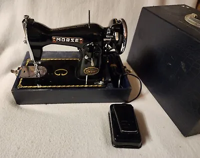 Vintage MORSE 100 Special DeLuxe Sewing Machine Made In Japan Black In Case EUC • $79.95