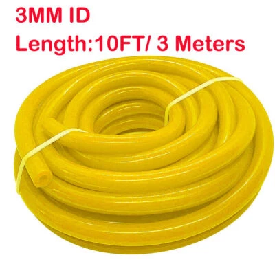 $12.98 • Buy 10 FOOT 3MM(1/8 ) Inch Silicone Air Vacuum Hose/Line/Pipe/Tube YELLOW Fit Ford