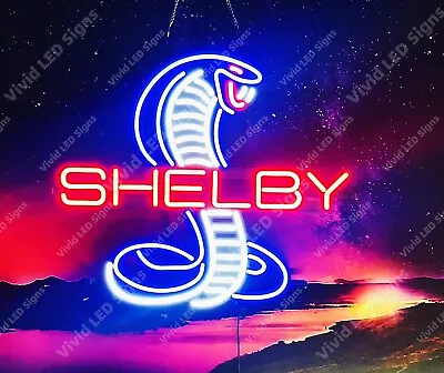 Shelby Cobra Snake Sports Car 24 X20  Vivid LED Neon Sign Light Lamp With Dimmer • $249.99