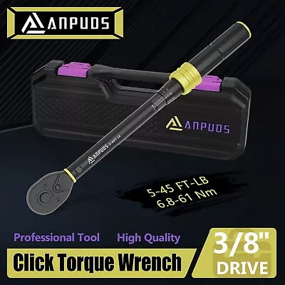 3/8  Drive Click Torque Wrench 5-45Ft.lbs Small Bike Adjustable Wrenches • $29.99