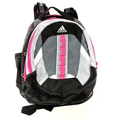 Adidas Load Spring Backpack Bookbag Gym Laptop Bag Pink Black Gray RN# 90288 • $19.99