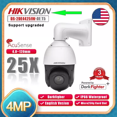 Hikvision Original 25X Zoom PTZ 4MP IP Camera PoE Speed Dome DS-2DE4425IW-DE T5 • £319