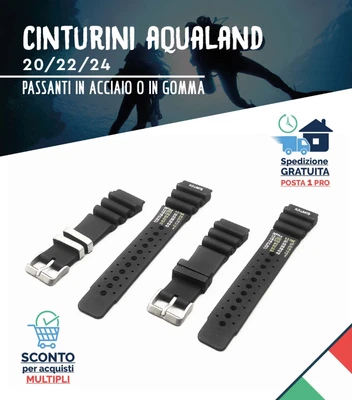 20/22/24Mm Cinturino In Gomma Nero Compatibile Con Citizen