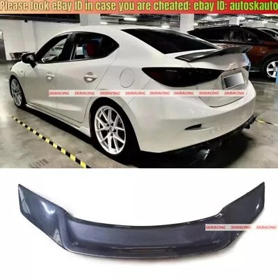 For Mazda 3 Axela Sedan 14-18 Carbon Fiber Rear Trunk Spoiler Lip Wing Duckbill • $225