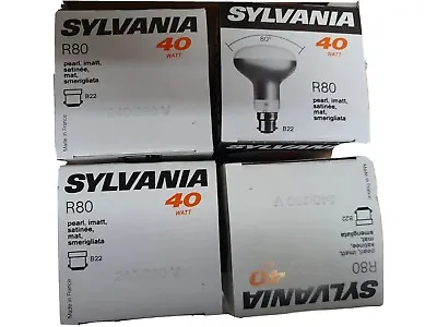 4X 40W R80 REFLECTOR BULB LAMP LIGHT BC BAYONET CAP B22  Sylvania Branded • £9.99