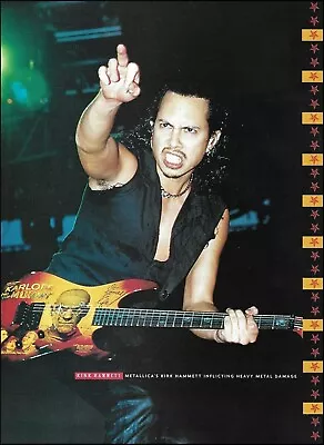 Metallica Kirk Hammett ESP KH-2 Boris Karloff Mummy Guitar 2000 Pin-up Photo • $4