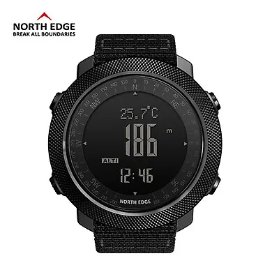 NORTH EDGE Men's Military Wristwatch Outdoor Sports Compass Watch Waterproof • $48.43