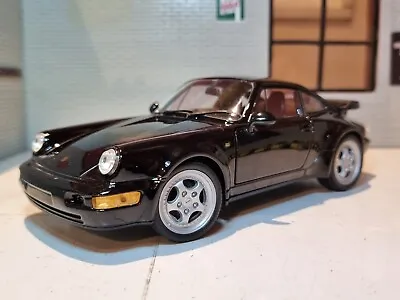 Porsche 911 Turbo 964 Black Detailed Welly 1:24 G Scale Diecast Model Car 24023 • £27.95