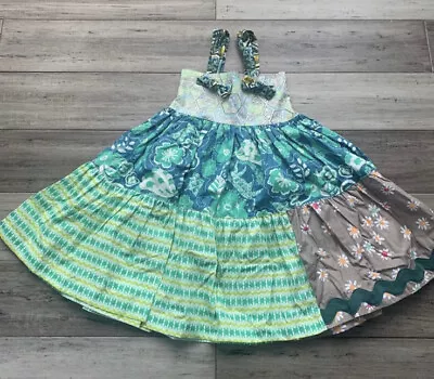 Toddler Girls Matilda Jane Blue Green Floral Knot Dress Size 2 Platinum 4 Of 12 • $64.99