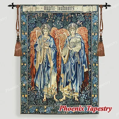 LARGE William Morris Angeli Laudantes Medieval Tapestry Wall Hanging 55 X41  US • $99.99