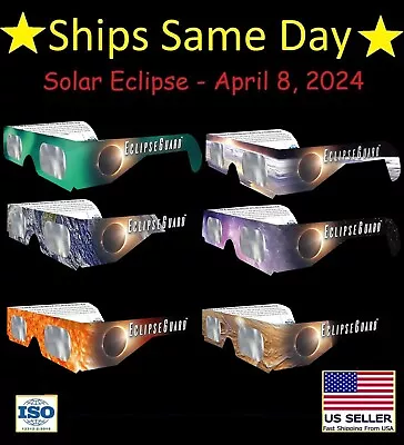 6Pcs Solar Eclipse Glasses Nasa Approved 2024 - ISO 12312-2 & CE Certified Safe • $6.99