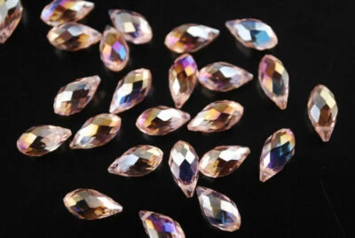 £2.82 • Buy 20Pcs Faceted Glass Teardrop Pendant Finding Jewelry Making Loose Beads 6x12mm