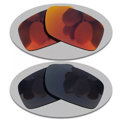 Fire Red&Grey Black Replacement Lenses For-Oakley Crankcase OO9165 Polarized • $15.56