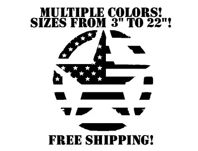 Army Star Vinyl Decal USA Flag American Distressed Military Sticker Hood Door • $33.23