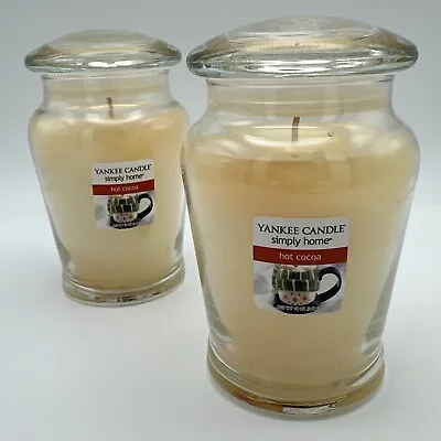 Yankee Candle Lot Of 2 ~ Hot Cocoa ~ Simply Home ~ 12oz Jars Christmas Snowman • £30.17