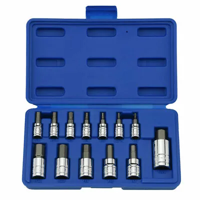 Metric Hex Bit Socket Set | 13pc Allen Key Ratchet Wrench 1/4  3/8  1/2  Drive • $18.95