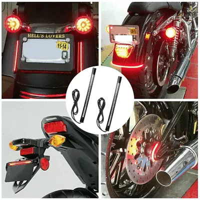 LED Flexible Mini Strip LED Motorcycle Turn Signal Amber Brake Red Light Strip • $9.99