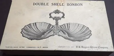 Vintage FB Rogers Silver Plate Double Shell Bonbon Candy Dish Japan NIB • $15