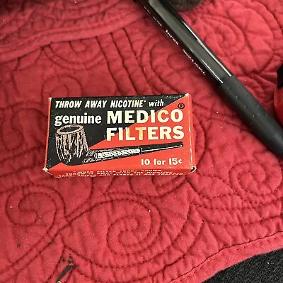 Vintage Box Medico Tobacco Pipe Filters 2 1/4  X 6mm 10ct Made In USA  9 Unused • $14.99