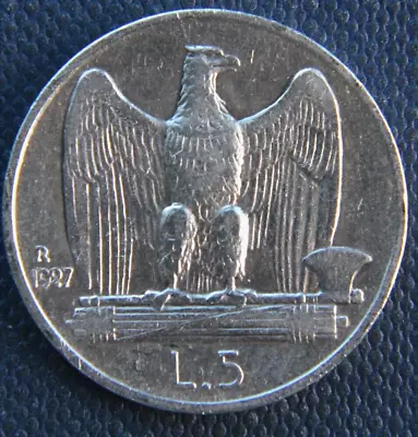 Italy 5 Lire 1927-R Silver Coin • $15