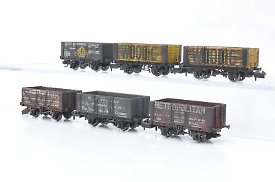 Gaham Farish N Gauge - Rake Of 6 PO Wooden Mineral Wagons - Unboxed • £38.95