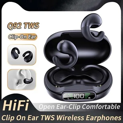 £3.79 • Buy Wireless Headset Clip On Ear Bluetooth 5.3 Earphone Bone Conduction Earbud Sport