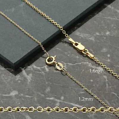 £7 • Buy 9ct Gold Plated On Sterling Silver 16 - 24  Inch 1mm Fine Trace Chain Necklace