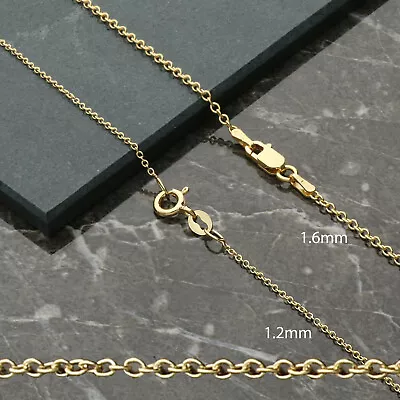 9ct Gold Plated On Sterling Silver 16 - 24  Inch 1mm Fine Trace Chain Necklace • £6.75