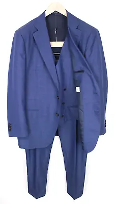 SUITSUPPLY La Spalla Men Suit UK48R Blue Single-Breasted Lined Pure Wool 3 Piece • $433.33