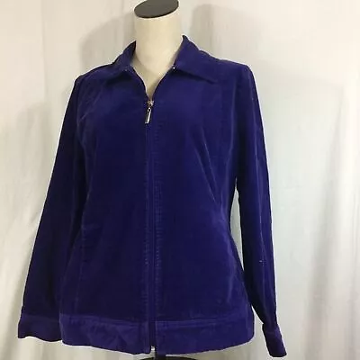 Corduroy Shacket Purple Jacket Top Zip Up Vintage • $17.50