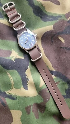 £7.99 • Buy ZULU NATO PU Leather Watch Strap  18/20MM  Black/Brown  Dress Style