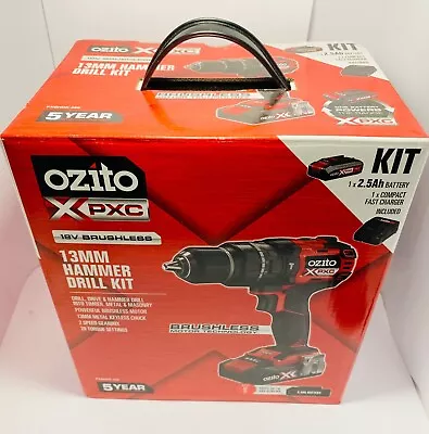 Ozito Xbh5-180 18v Brushless 13mm Hammer Drill Kit • $110