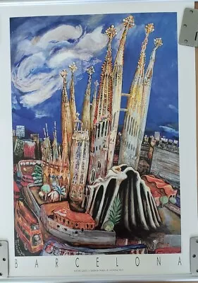 Barcelona Antonio Gaudi Poster  By Anthony Pilley • $95