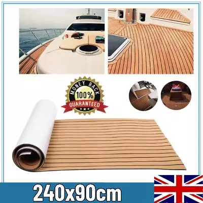 240×90cm EVA Foam Mat Marine Carpet Yacht Boat Decking Teak Non-slip Flooring UK • £42.39