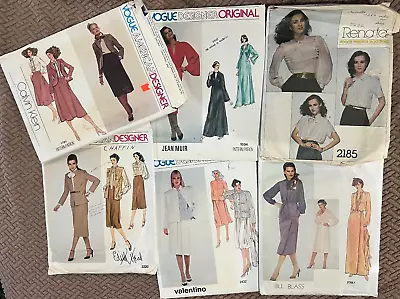 Vtg Vogue 70s 80s Lot Of 6 Designer Sewing Patterns Size 10 12 Valentino Klein • $14.50